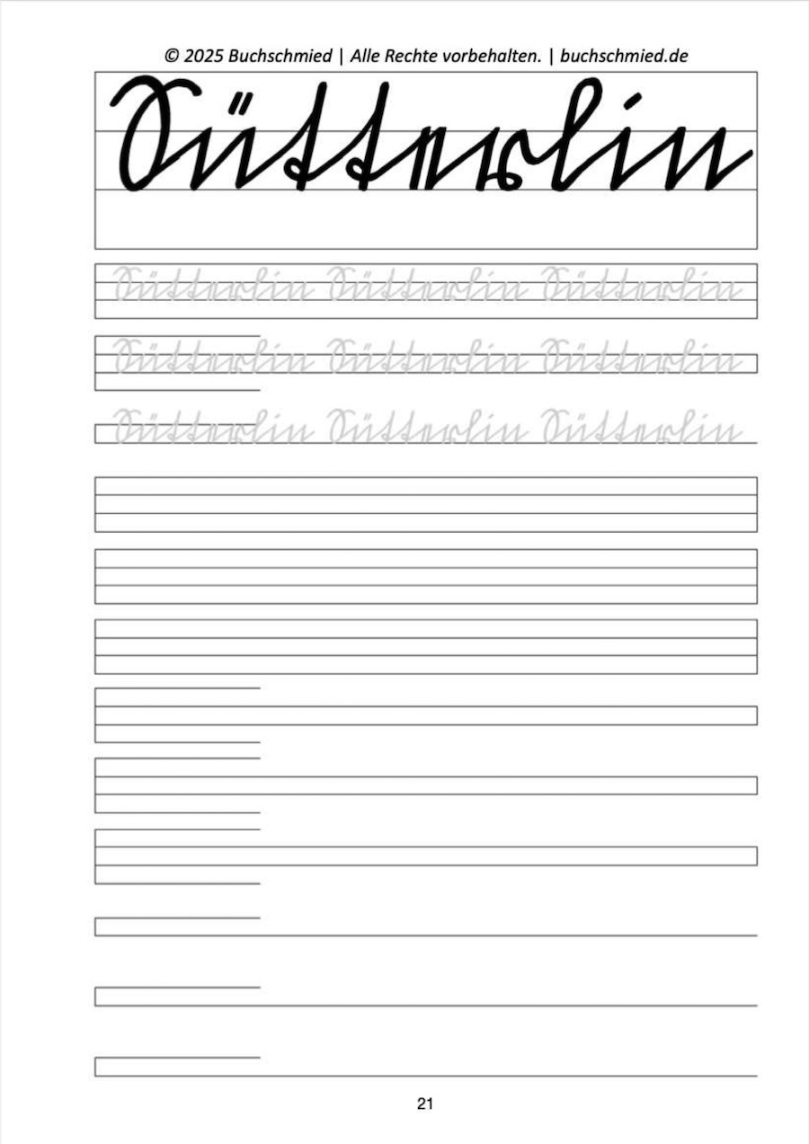Vierte Beispielseite aus dem Sütterlin-Startpaket